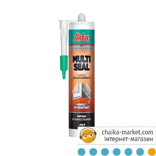 Akfix AS2543 Клей-герметик MS Polimer Multi seal бiлий 290мл