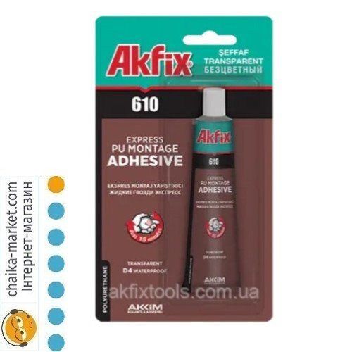 Akfix GA305 Рiдкi цвяхи полiуретановi PU610 прозорi тюбик 50мл