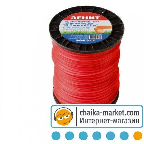 Леска для триммера Зенит 40127472 "Звезда" 2,7мм*472м
