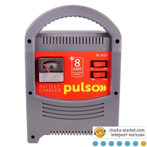 PULSO BC-15121 Зарядний пристрiй 6-12V/8A/9-112AHR/стрiлковий iндикатор