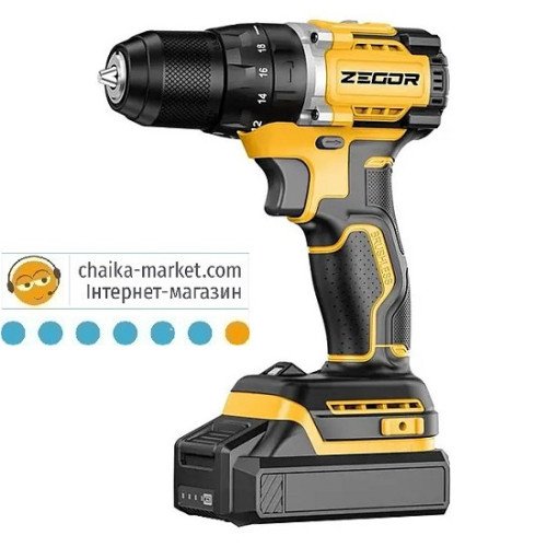 ZEGOR СDР-21BL Шуруповерт акумуляторний 21V безщiтковий (2 АКБ+ зарядка)