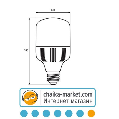 Светодиодная лампа Eurolamp LED 30276 надпотужна 30w Е27 6500К