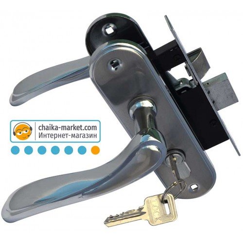 Врезной замок с ручкой FZB 15-99 ET-71001 SN/CP (сатин/хром)