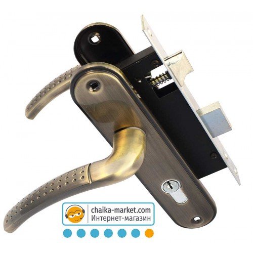 Врезной замок с ручкой FZB 15-124 ЕТ-06 AB (бронза)