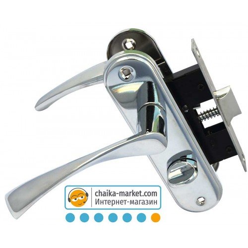 Замок для межкомнатных дверей FZB 15-84 BK-71157 PC (серебро)