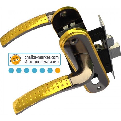 Врезной замок с ручкой FZB 15-13 ET-71106 BN/GP (черный никель/золото)