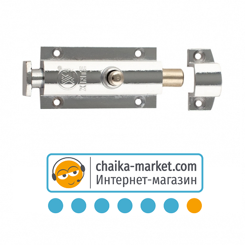 Шпингалет с круглой кнопкой FZB 01-34 CP (хром) 73 мм