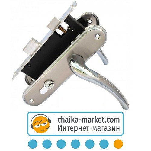 Врезной замок с ручкой FZB 15-124 ЕТ-06 SN/CP (сатин/хром)