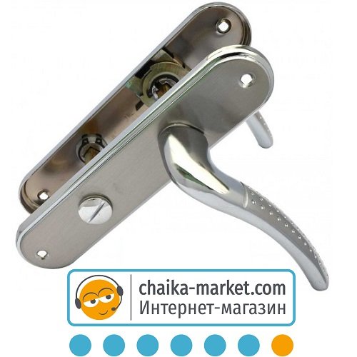 Дверные ручки на планке FZB 15-57 BK-001 SN/PC (сатин/хром)