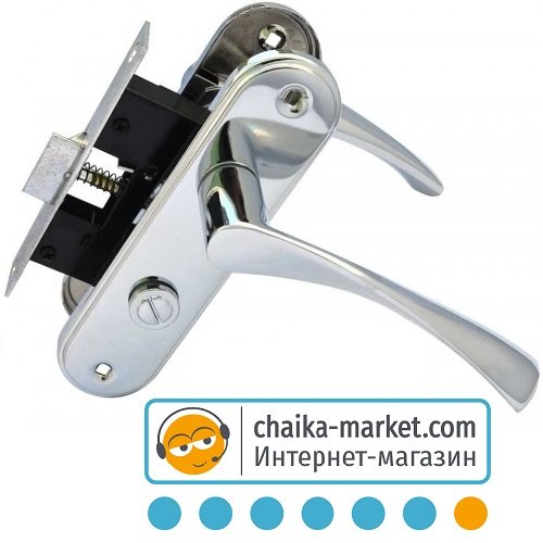 Замок для межкомнатных дверей FZB 15-84 BK-71157 PC (серебро)