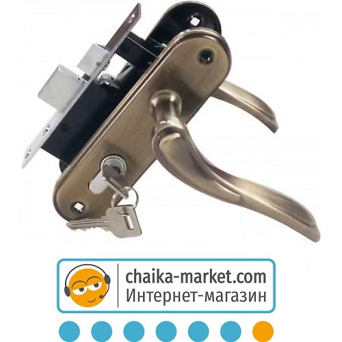 Врезной замок с ручкой FZB 15-99 ET-71001 AB (бронза)