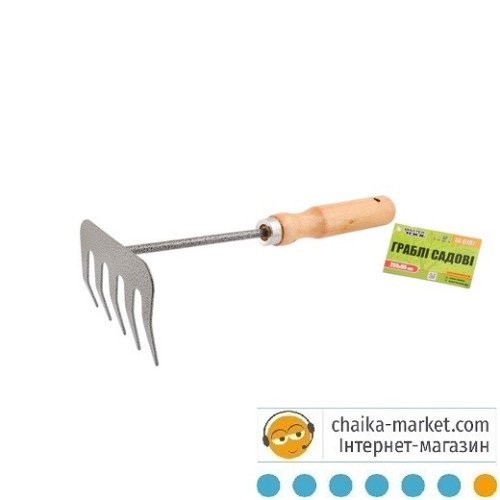 MASTER TOOL 14-6191 Граблi садовi 5 зубiв 225*95мм з дерев. ручкою
