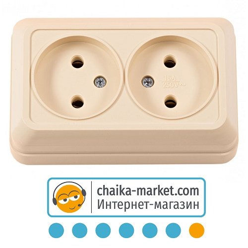 Розетка двойная Luxel OPERA 2307 (крем)