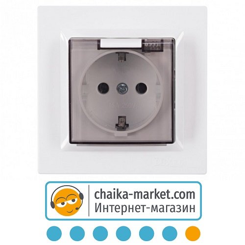 Розетка одинарна з заземленням + кришка Luxel JAZZ 9011