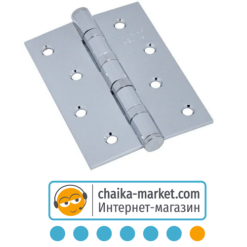 Петля дверная универсальная KEDR 100*75*2.5-B4-CR (серебро)