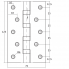 Петля дверная универсальная KEDR 125*75*2.5-B4-G (золото)