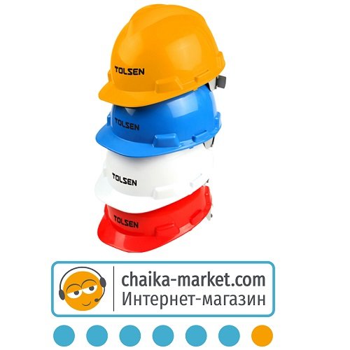 Защитный шлем пластиковый Красный TOLSEN 45190