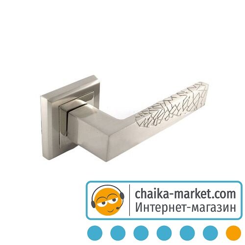 Дверные ручки на розетке USK Z-60078 BN/NP (никель)