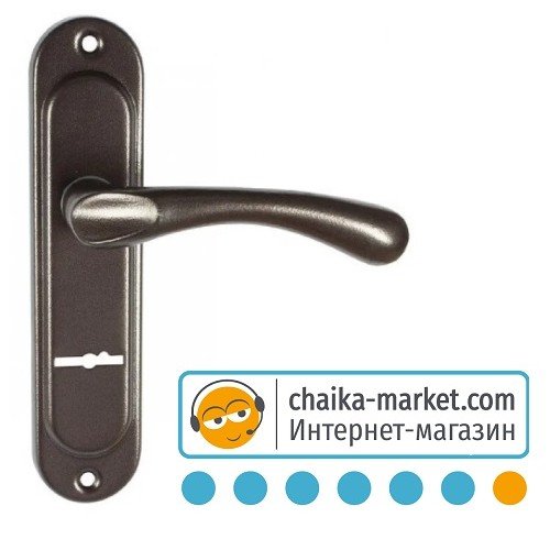 Дверные ручки на планке KEDR 008 (коричневые) (тех.упак.)