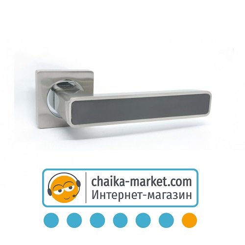 Дверные ручки на розетке KEDR R08.820-AL SN/CP/Graffit (сатин/хром/графит)