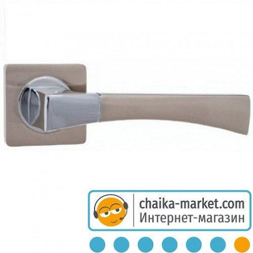 Дверні ручки на розетці KEDR R08.130-AL SN/CP (сатин/хром)