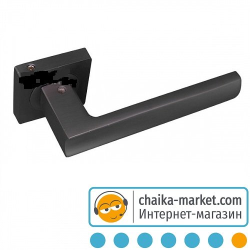 Дверные ручки на розетке KEDR R08.144-AL Black nickel (черный никель)