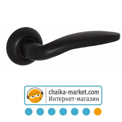 Дверные ручки на розетке USK A-58195 L-130 Black (черный)