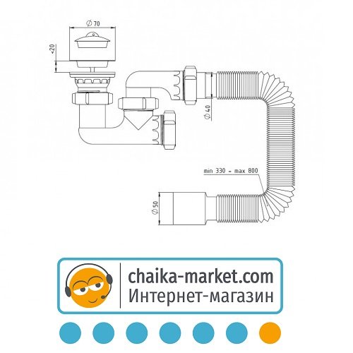 Сифон для душевых поддонов Santehplast "FLAT STEAMER" D-02