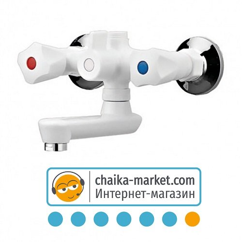 Змішувач для ванни без шланга і лійки PLAMIX Omega-142 White