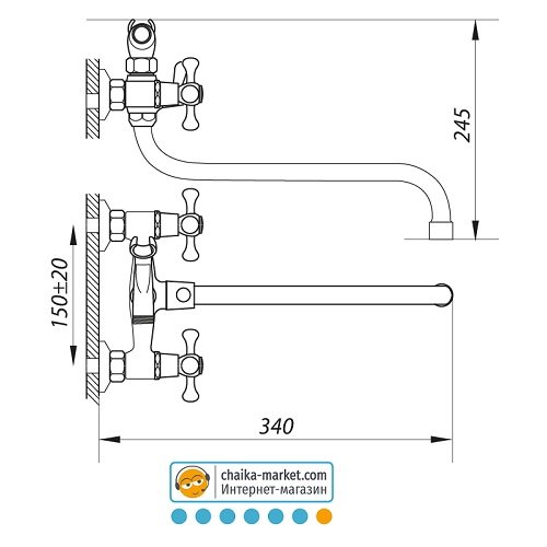 Смеситель для ванны ZERIX DMX 605