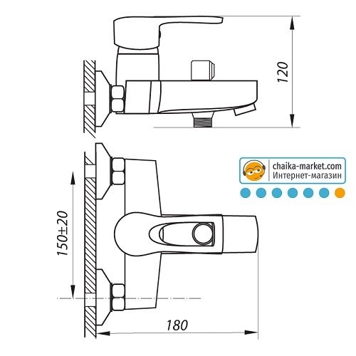 Смеситель для ванны ZERIX SEO 279
