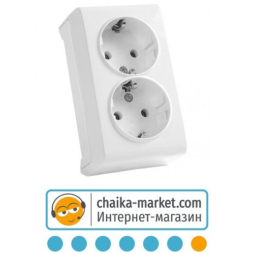 Розетка двойная с заземлением VIKO Vera 90681056