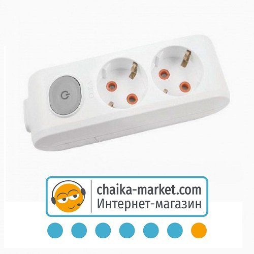 Колодка 2 гнезда с заземлением с кнопкой Multi-Let VIKO 90118200