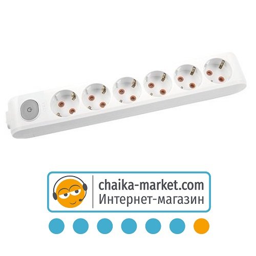 Колодка 6 гнезд с заземлением с кнопкой Multi-Let VIKO 90118600