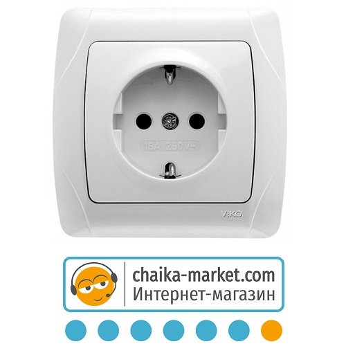 Розетка одинарная с заземлением VIKO Carmen 90561008