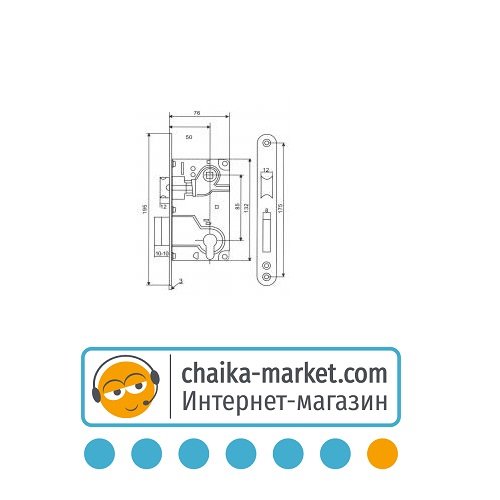 Корпус замка для межкомнатных дверей USK 410C PVC 85*50 MBN (графит)