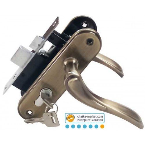 Врезной замок с ручкой FZB 15-99 ET-71001 AB (бронза)