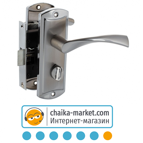 Замок для межкомнатных дверей FZB 15-180 BK SN/CP (сатин/хром)