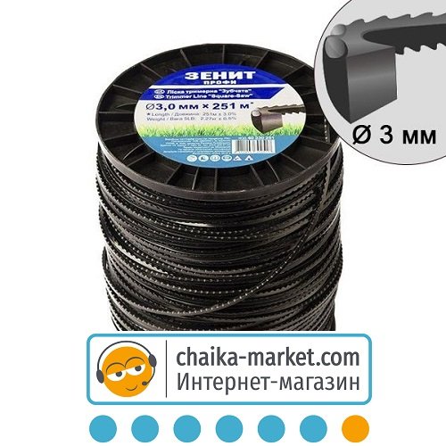 Леска для триммера Зенит 40330251 "Зубчатая" 3,0мм*251м
